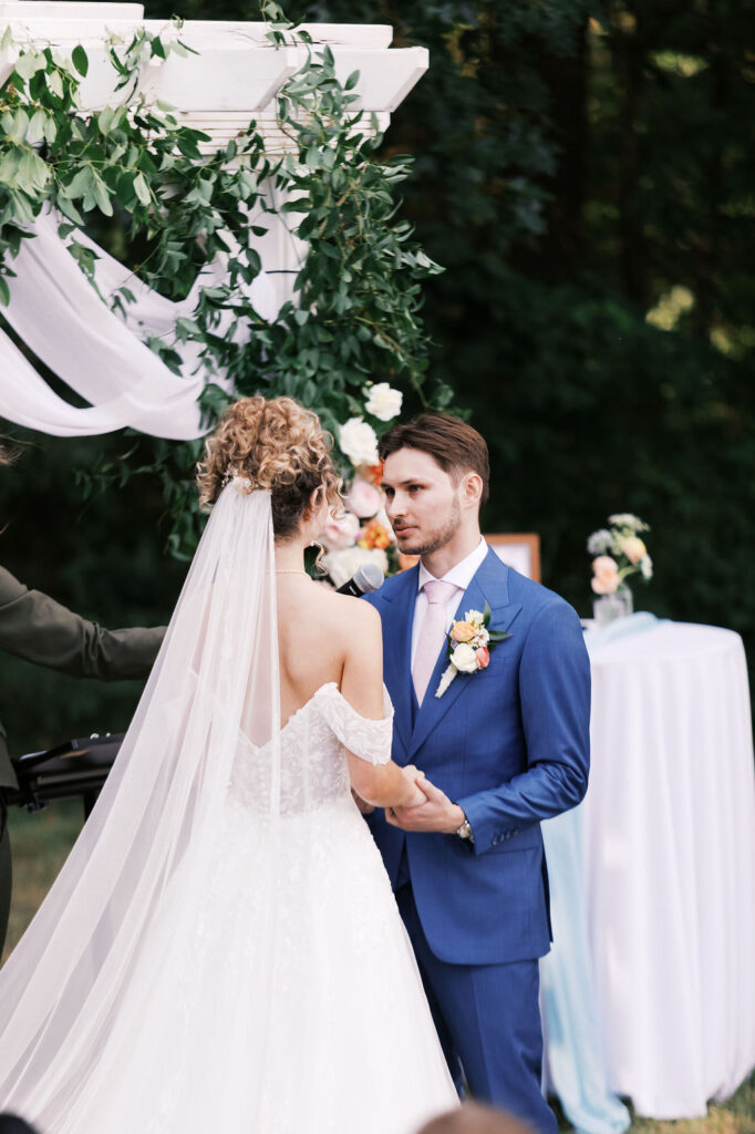 countryside chalet wedding ceremony