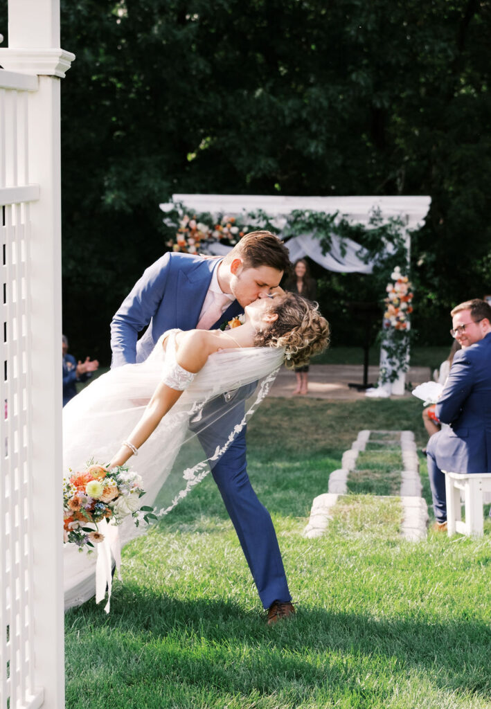 countryside chalet terrace wedding recessional