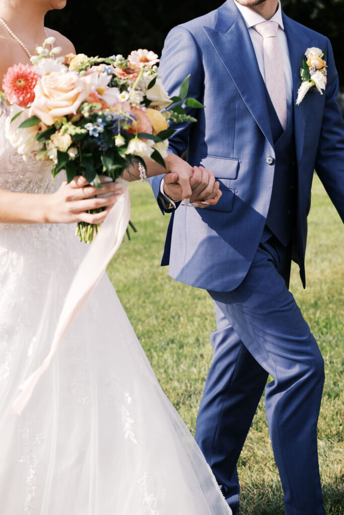 countryside chalet terrace wedding recessional