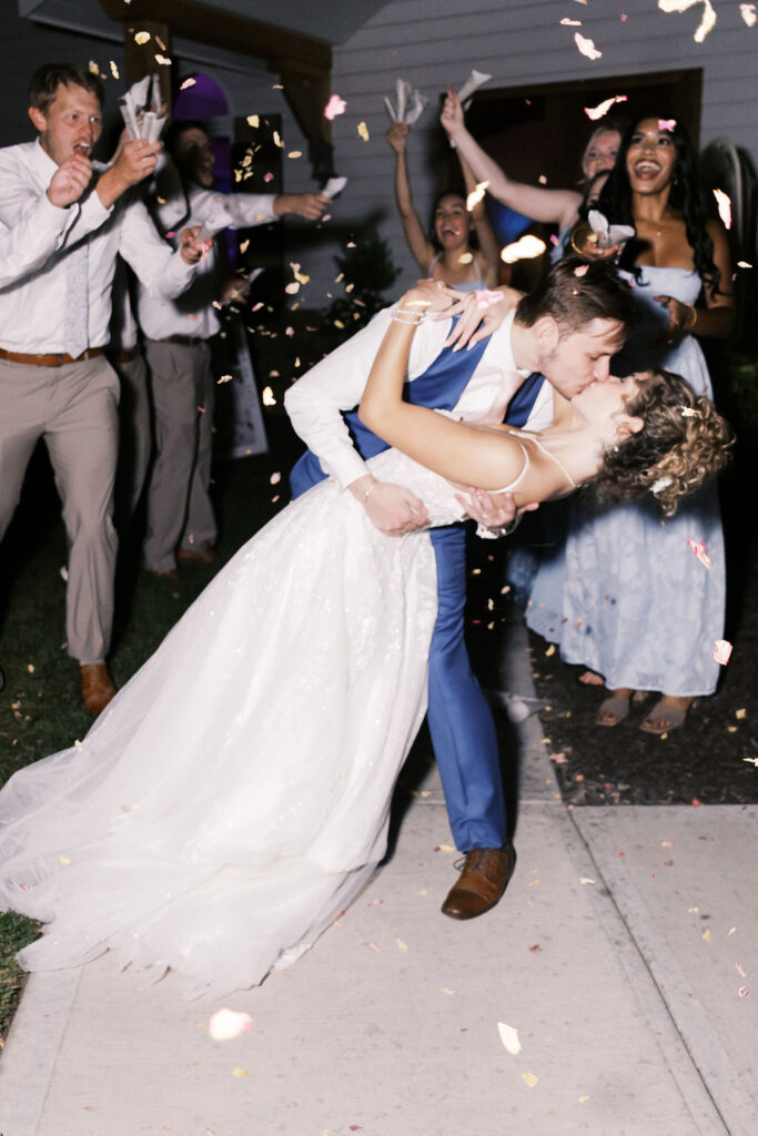 countryside chalet wedding grand exit