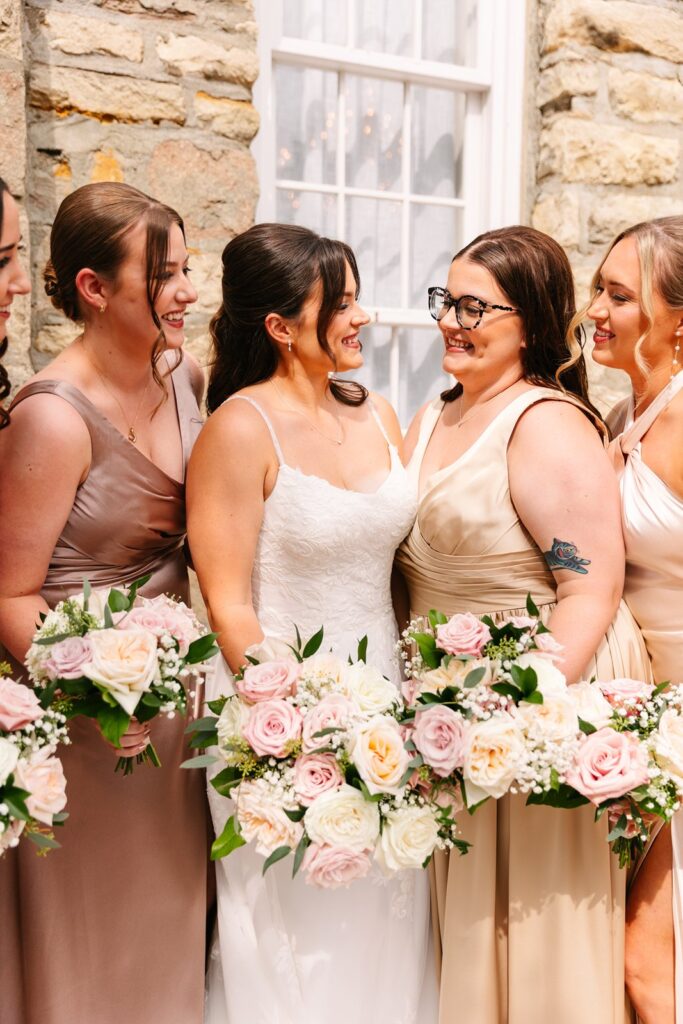 wedding party photos outside of Stone Manor