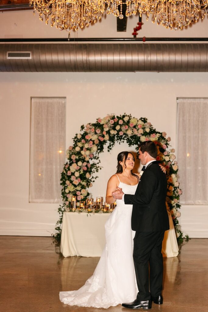 first dance at Stone Manor wedding reception