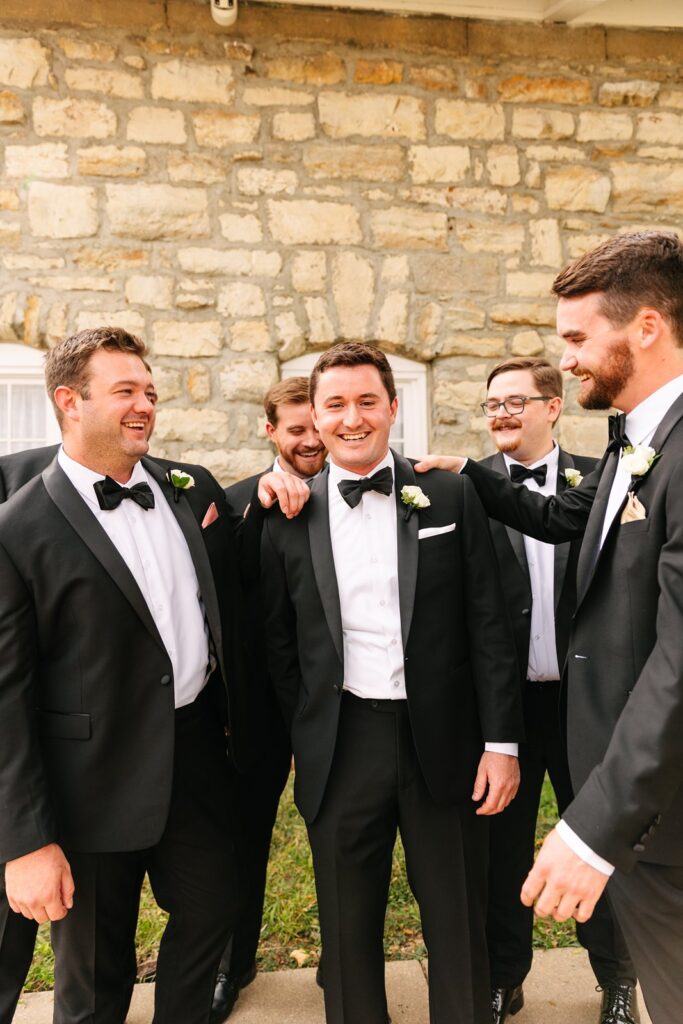 wedding party photos outside of Stone Manor