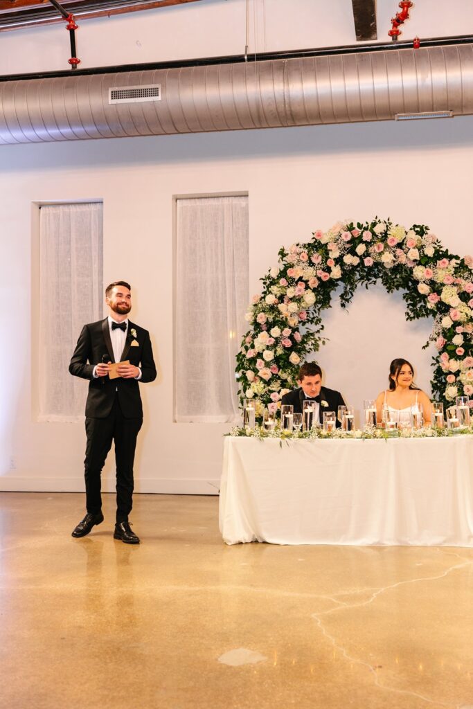 toasts at Stone Manor wedding reception